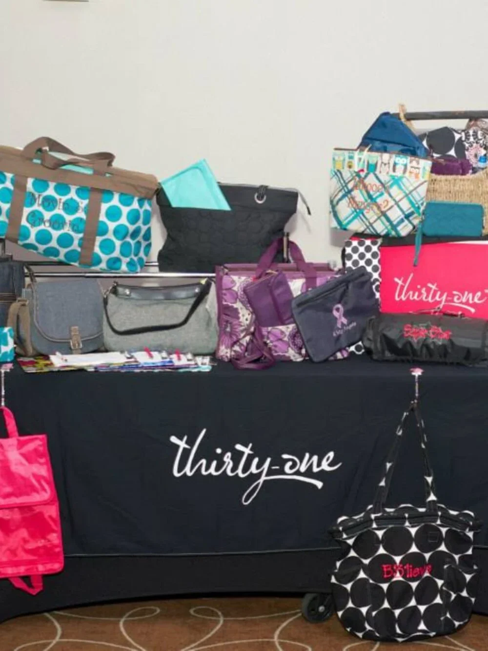 Thirty-one Logo Black Table Cloth NWT